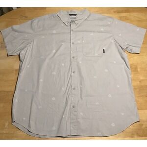 Columbia‎ Mens XXL 2XL Tan Button Up Shirt Tropical Hawaiian Regular Fit